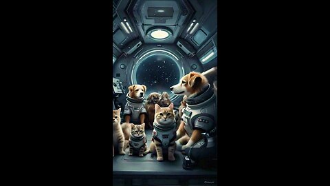 Cats and Dogs In space enjoying