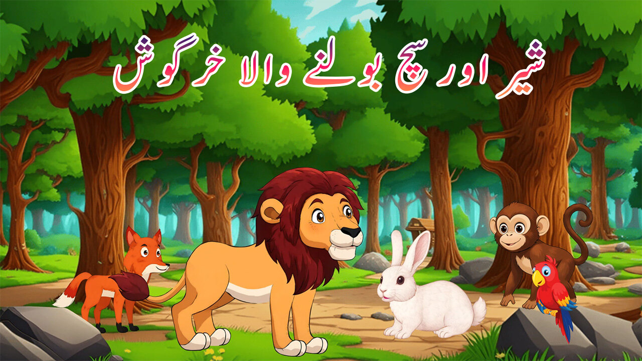 شیر بادشاہ اور سچ بولنے والا خرگوش 🐰 | بچوں کی سبق آموز کہانی | Jungle Story in Urdu