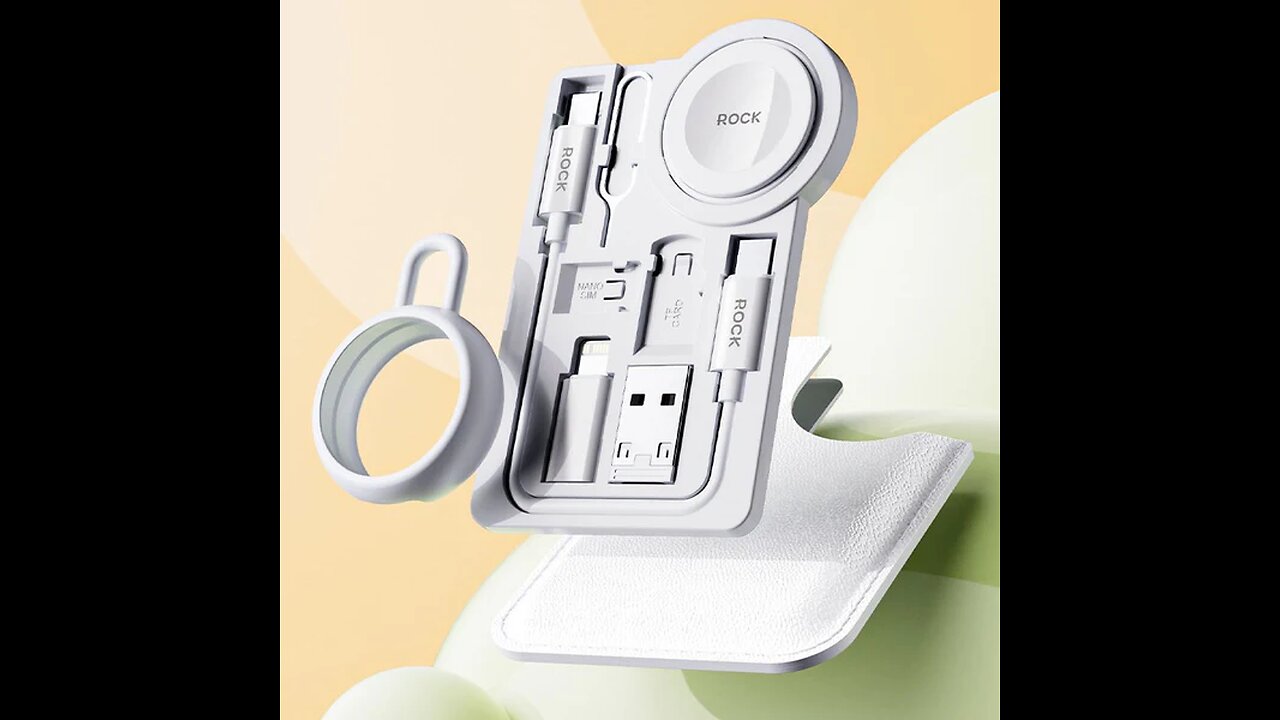 Multi-Functional Data Cable Adapter with Universal SIM Card Ejector Storage Box