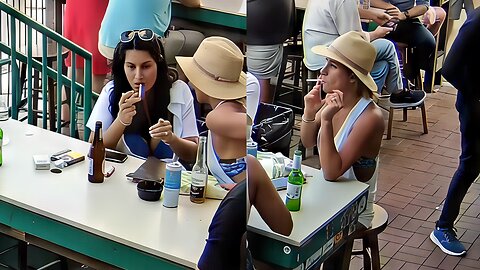 Candid Sexy Smoking Woman 717