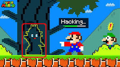 Super Mario Bros. but Mario Using HACKS to Cheat in Hide N' Seek Challenge! Game Animation