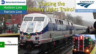 The initial chase of the Metro North Holiday lights trains! Railfanning the Harlem & Hudson lines.