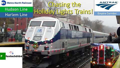 The initial chase of the Metro North Holiday lights trains! Railfanning the Harlem & Hudson lines.