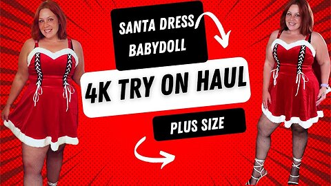 4k #plussize Avidlove Santa Dress Try-On Haul | Plus Size Fit Guide & Review Christmas Outfit Ideas
			