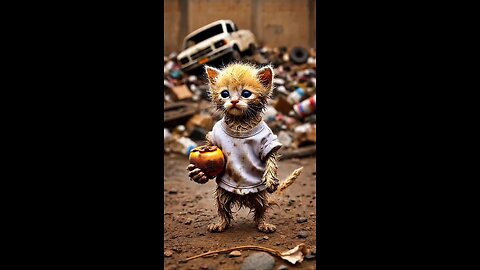 The Poor Kitten Mocked for Eating Rotten Fruit 🐱💔 | A Tale of Survival and Hope