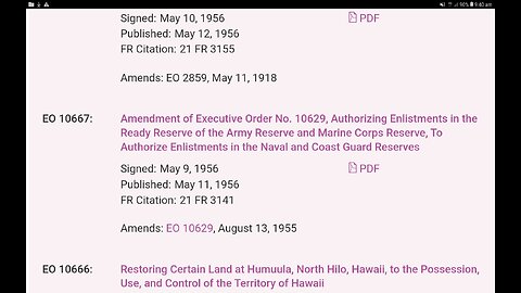 President Eisenhower Executive Order 10667