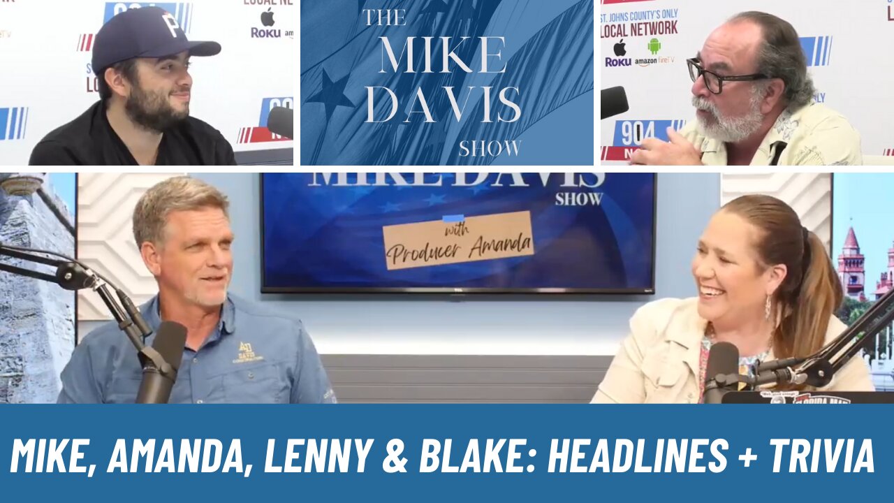 Mike Davis & Producer Amanda With Lenny & Blake for Headlines & Trivia