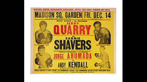 Earnie Shavers vs Jerry Quarry - Dec 14 1973 - MSG, NY
