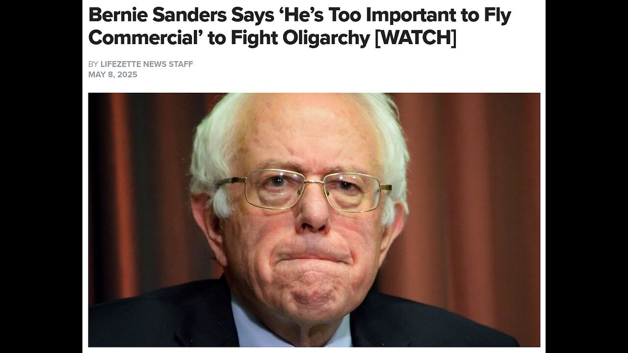 Sen Bernie Sanders Labeled Hypocrite Flying on Private Jets