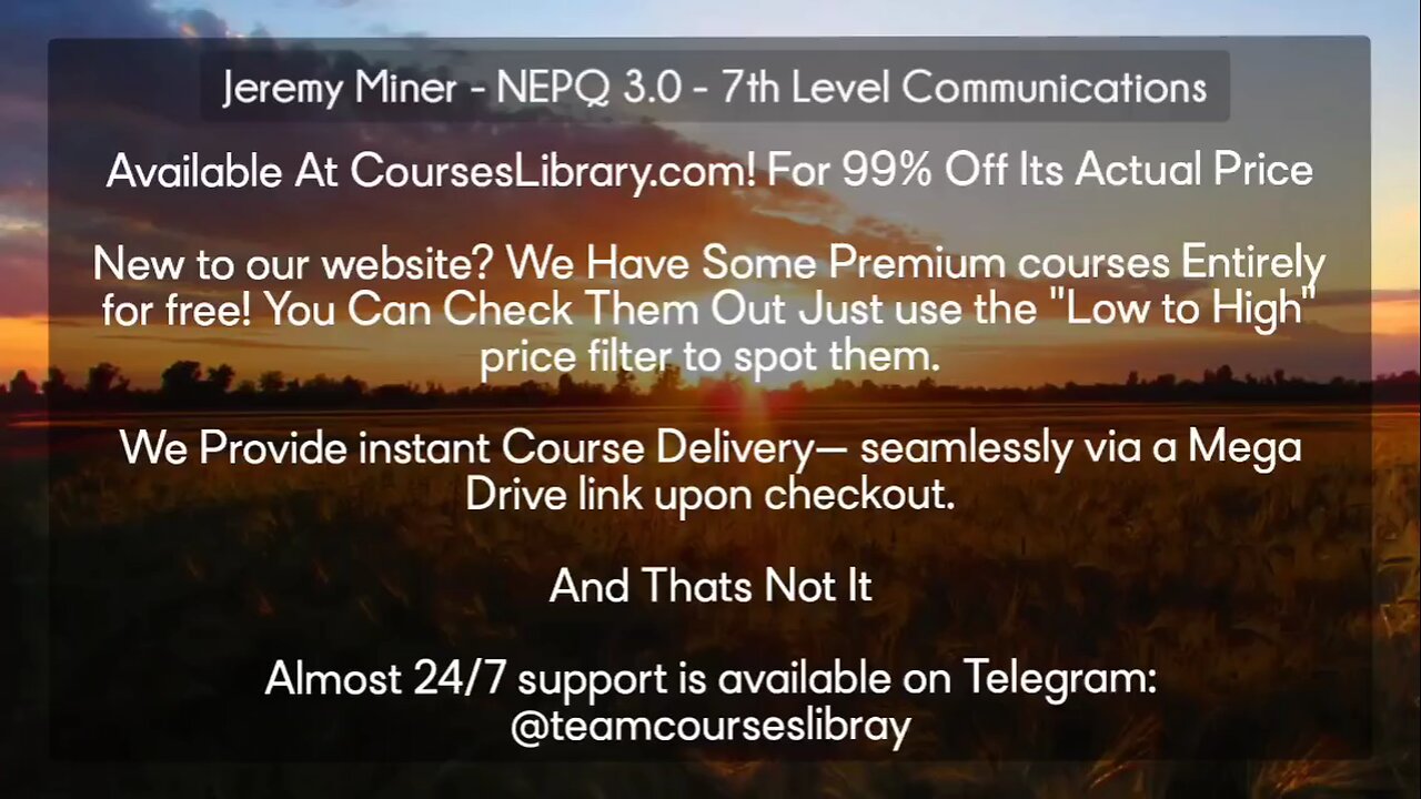 (courseslibrary.com)Jeremy Miner - NEPQ 3.0 - 7th Level Communications