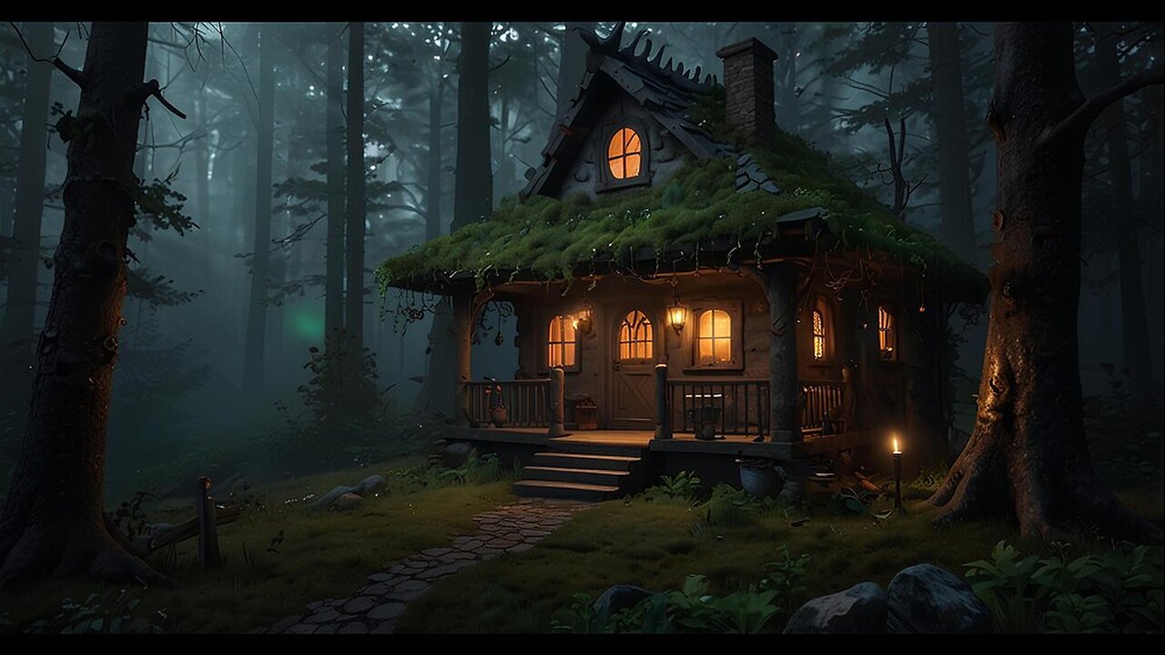 🌌 Jungle Fantasy House at Night | Relaxing Ambience Sound for Sleep & Meditation