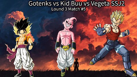 Lound 3 Match #5: Gotenks vs Kid Buu vs Vegeta SSJ2 (DB: Raging Blast 2 Ultimate Tournament)