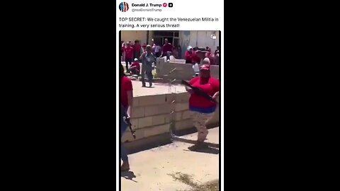 President Trump mocks the citizen training in Venezuela 👆 and tweets: Top secret!