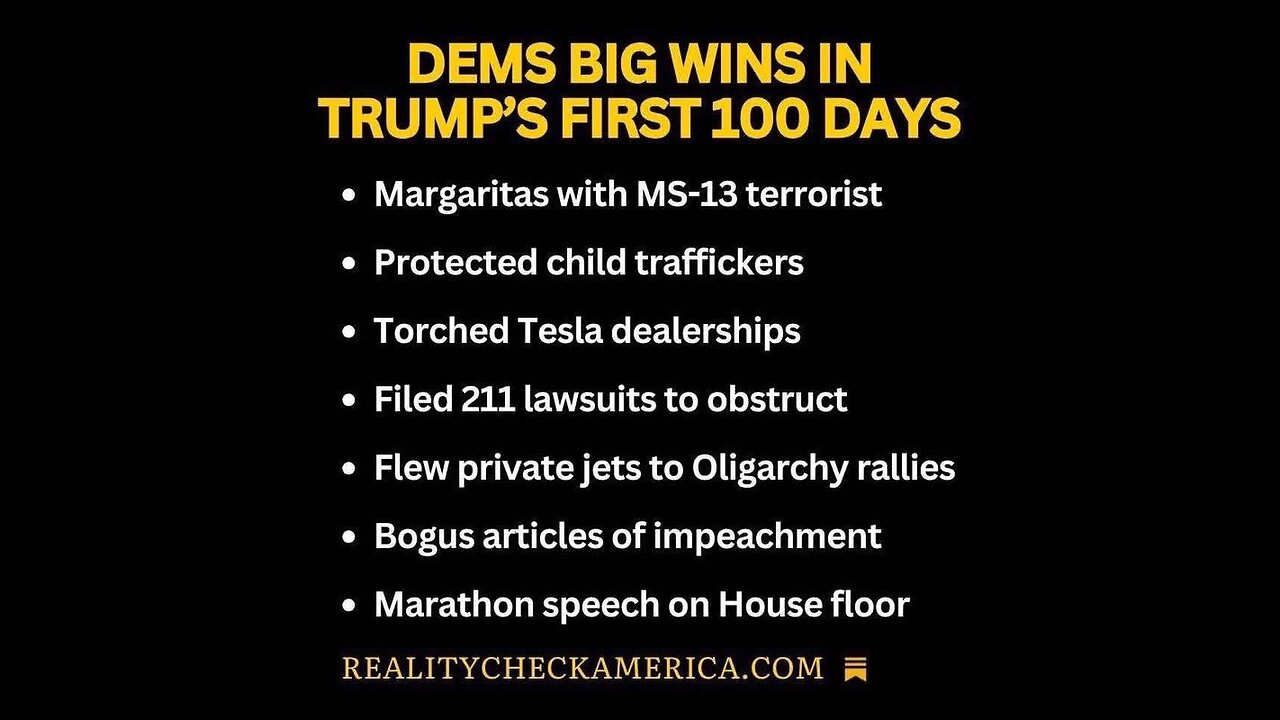 Democrat "Accomplishments" During Trump's First 100 Days