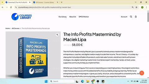 (GET)The Info Profits Mastermind by Maciek Lipa