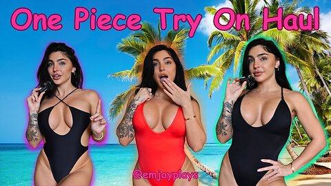 Transparent sheer Emily Rinaudo ONE PIECE BIKINI TRY ON HAUL 🥰
