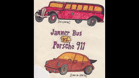 Punching A Porsche - With A 1930s White Glacier Park Jammer Bus