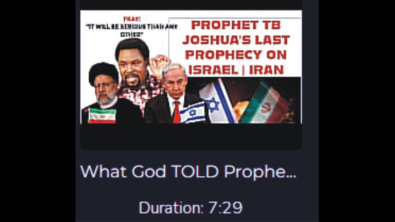 The Prophecy of TB Joshua About ISRAEL IRAN WAR in 2012