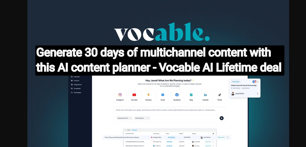 NEVER Pay for Content Planning Again! Vocable AI LTD Delivers 30 Days of Multichannel AI Content!