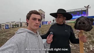 ady in Texas had a boars head mounted on stick at protest against the Islamification of Texas