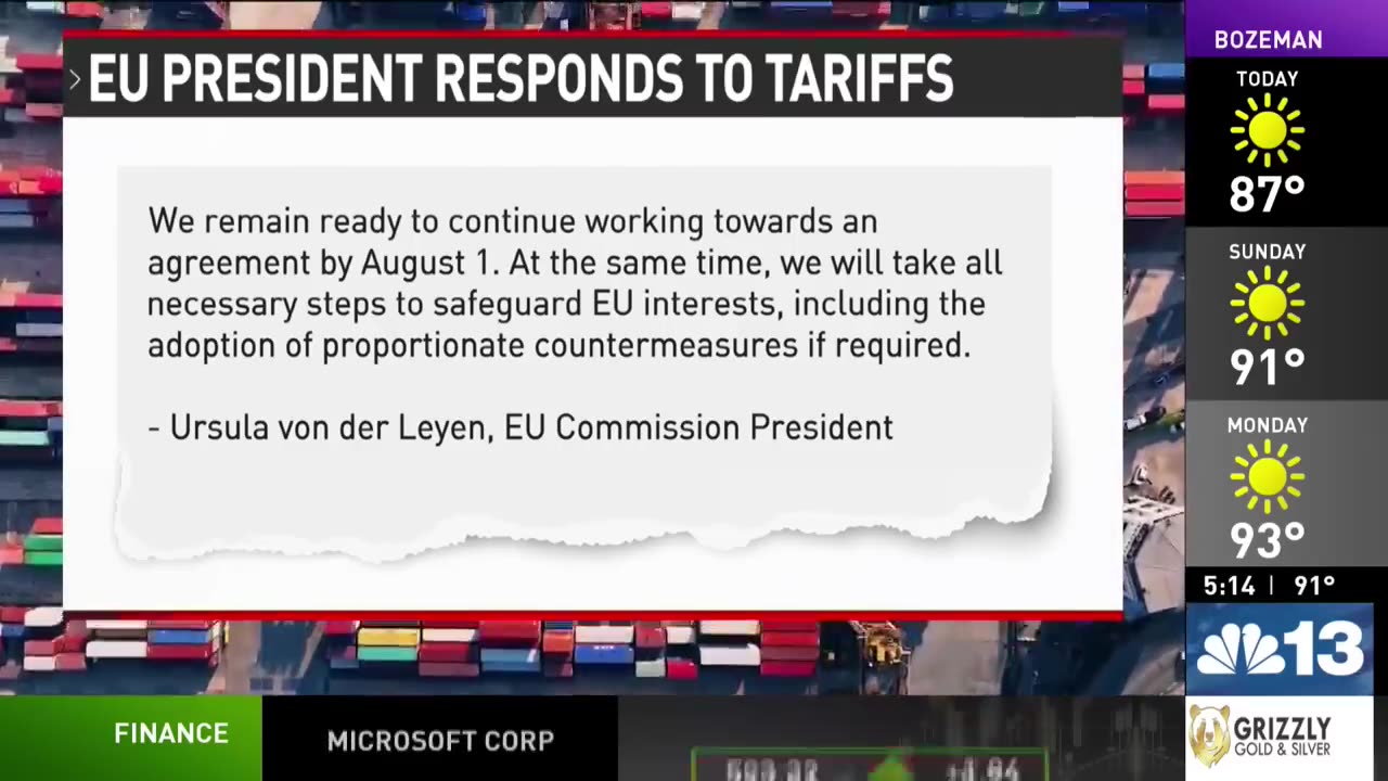 Trump says he will impose 30% tariffs on the EU and Mexico on August 1.