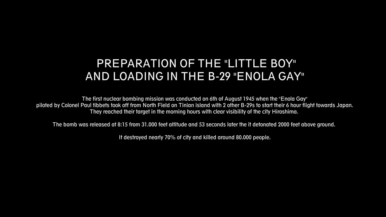 Preparing and loading the atomic bombs in the B-29 bombers on Tinian 1945 - Original Color Footage