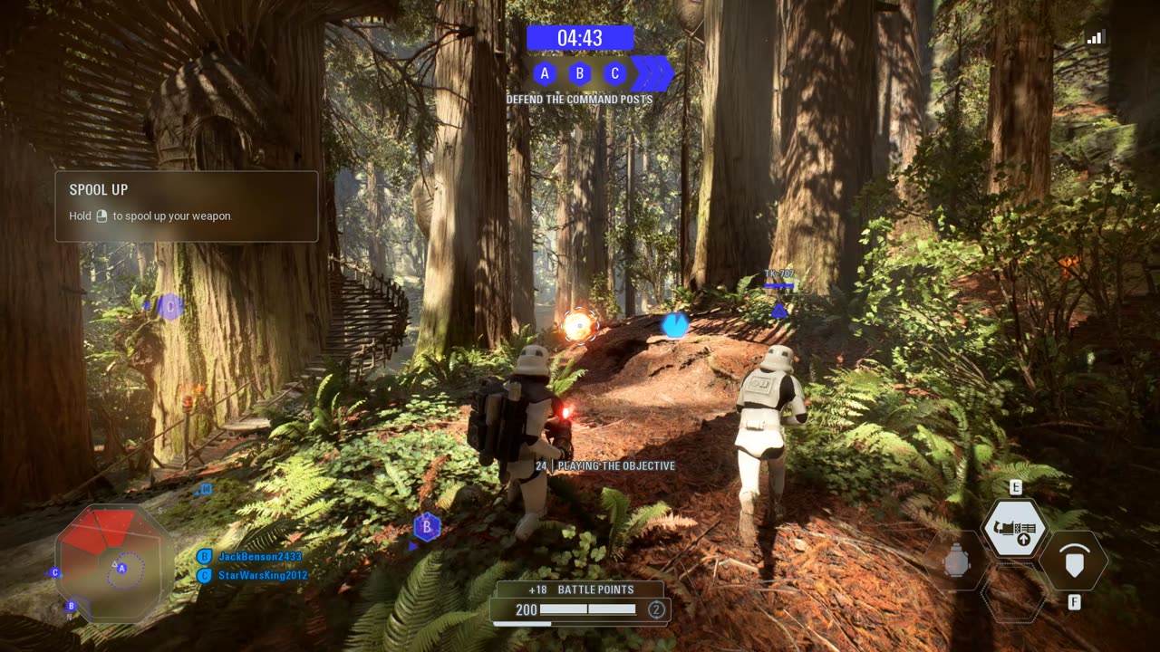 SWBF2 2017: Coop Mission (Defend) Galactic Empire Endor Gameplay