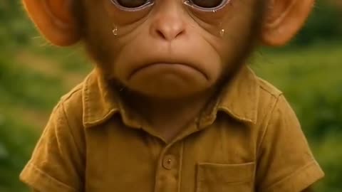 Poor baby monkey rio car emotional transformation story #rio🐒