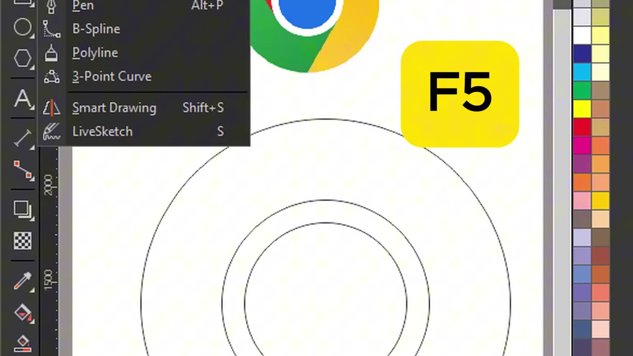 How to draw the Google Chrome icon quickly with #Coreldraw