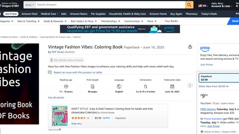 Vintage Fashion Vibes Coloring Book