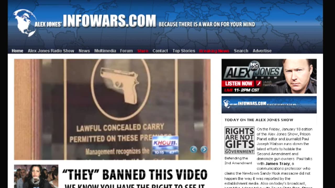The Alex Jones Show - January 18, 2013