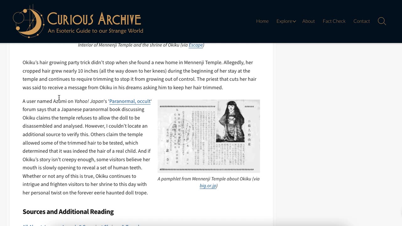 Master GongSun Taoism -Taoism as Applied to News -Meet Okiku, the Haunted Doll that Grows Human Hair