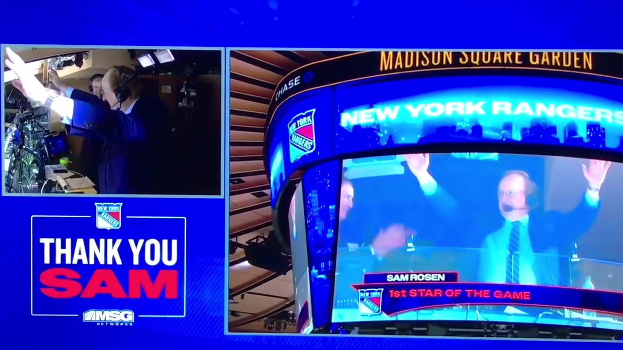 Rangers long time play by play man Sam Rosen’s last game final call.