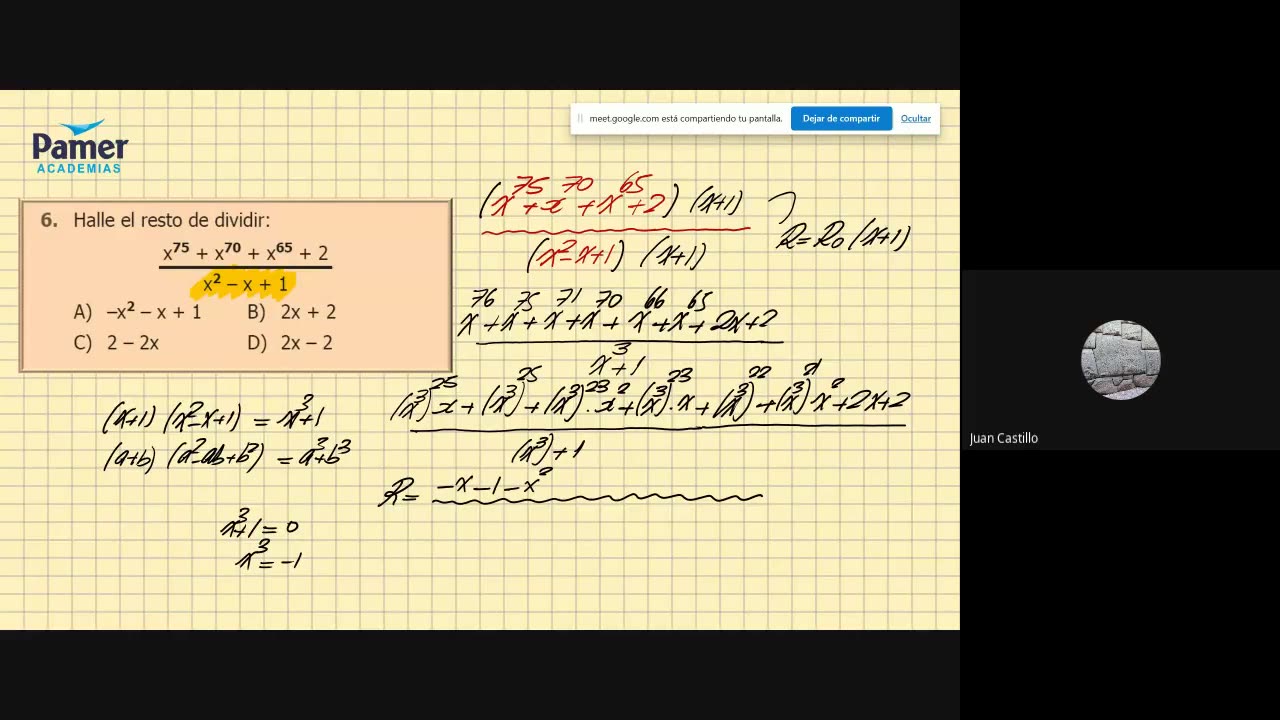 PAMER SEMESTRAL 2023 | Semana 04 | Álgebra: División Polinomios