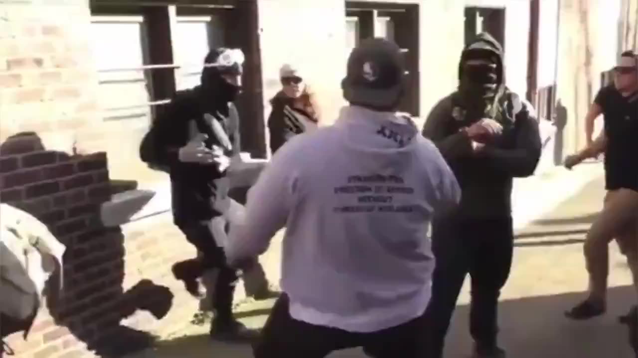 American patriot educates Antifa.