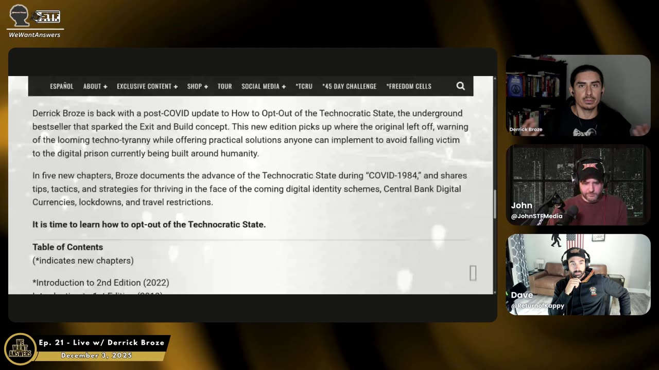 We Want Answers Ep 21. Derrick Broze