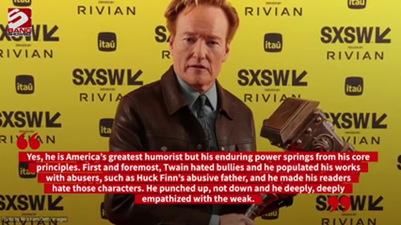 Conan O'Brien condemns 'bullies' as he receives Mark Twain Prize