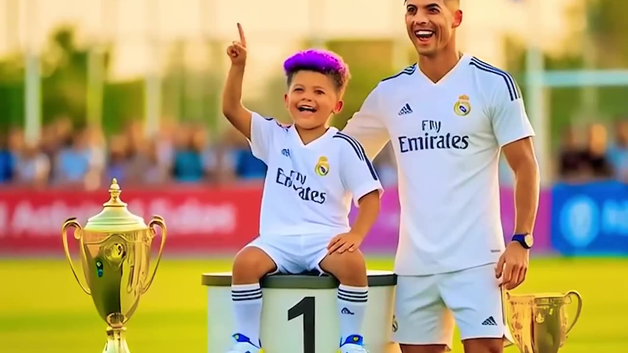 Ronaldo's son and Messi's son's car race. There is one player who is not fair