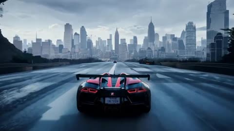“Unleashing Power: Epic Car Drive Through a Futuristic City | 4K Cinematic”