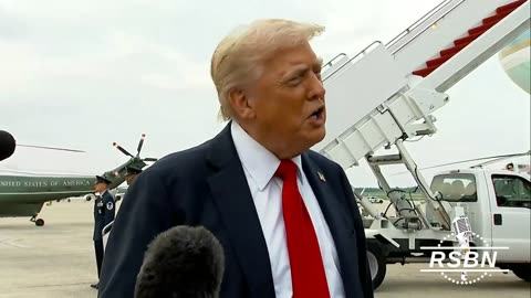 President Trump Arrives at Joint Base Andrews and Talks with Press