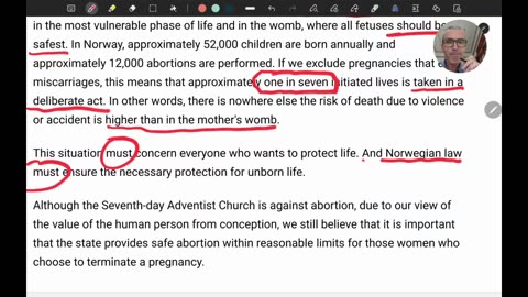 Adventist Church tells Norway government that abortion on demand must be legal - FULL DOCUMENTATION