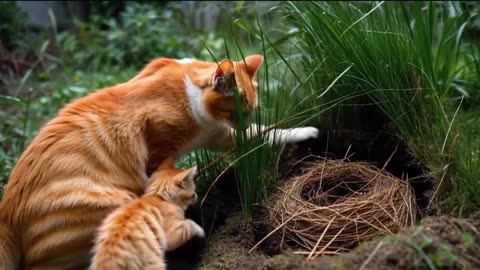#CuteCat #CatMom Lost Kitten Found by Kind Bear – A Magical Forest Rescue You’ll Never Forget! 🐾🌲🐻
