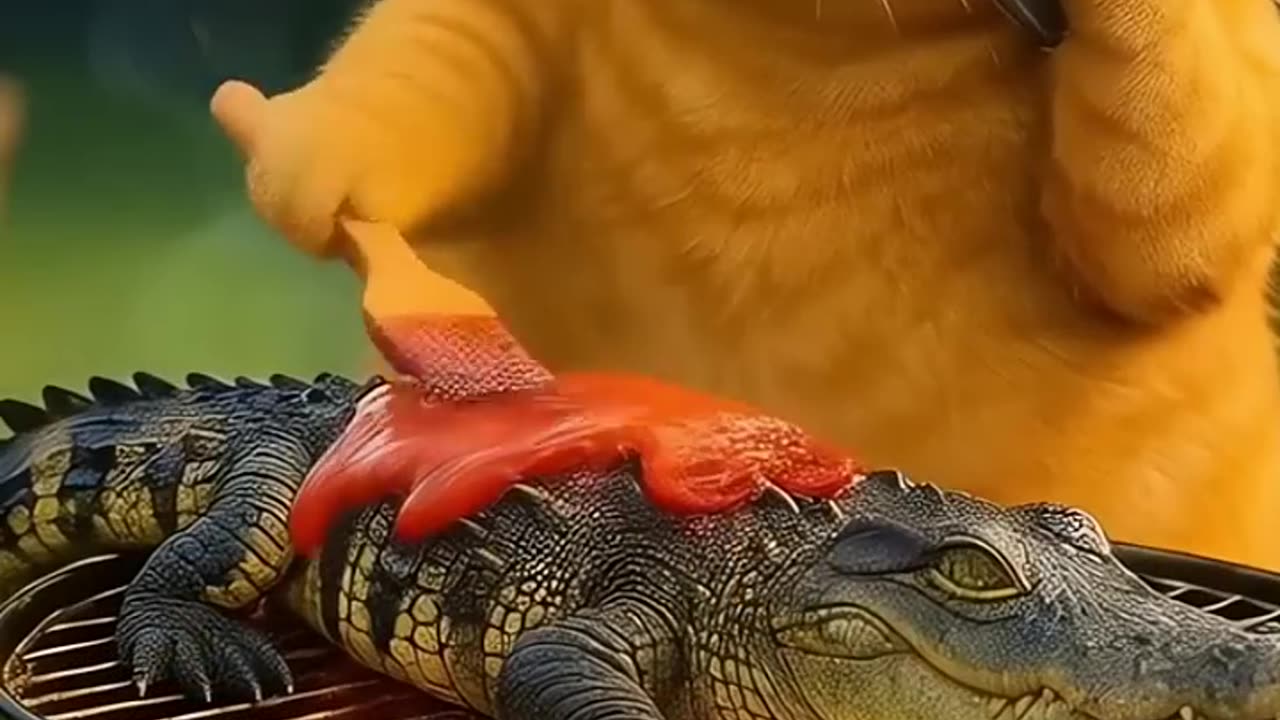 Cat and crocodile