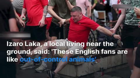 Furious Bilbao locals beat British 'animals' off their houses