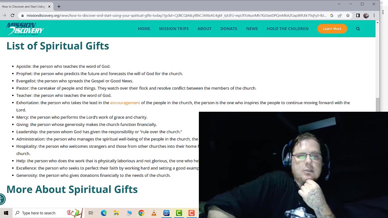 a list of spiritual gifts [The Bride of Christ]