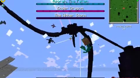 Minecraft Mob Battle Wither storm vs Chaos Guardian,Asourah the fallen & enderdragon