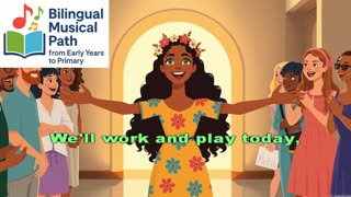 I’m Glad You Came Today – Canción Bilingüe Inglés-Español para Niños | Welcome Song Karaoke