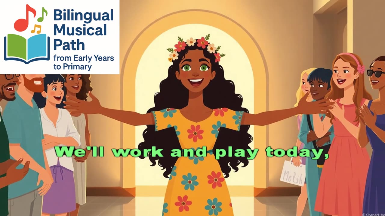I’m Glad You Came Today – Canción Bilingüe Inglés-Español para Niños | Welcome Song Karaoke
