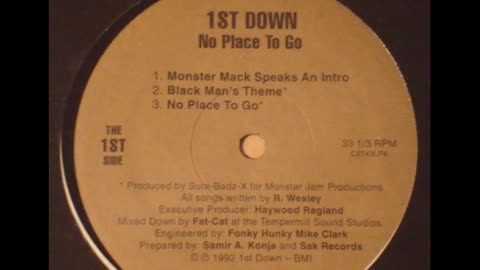 1ST DOWN - NO PLACE TO GO ( ultra rare 1992 MI rap ) HD