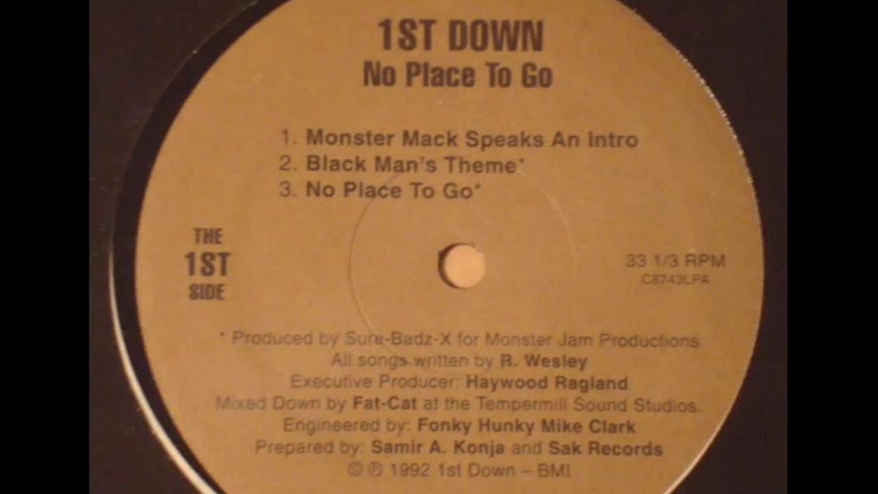 1ST DOWN - NO PLACE TO GO ( ultra rare 1992 MI rap ) HD